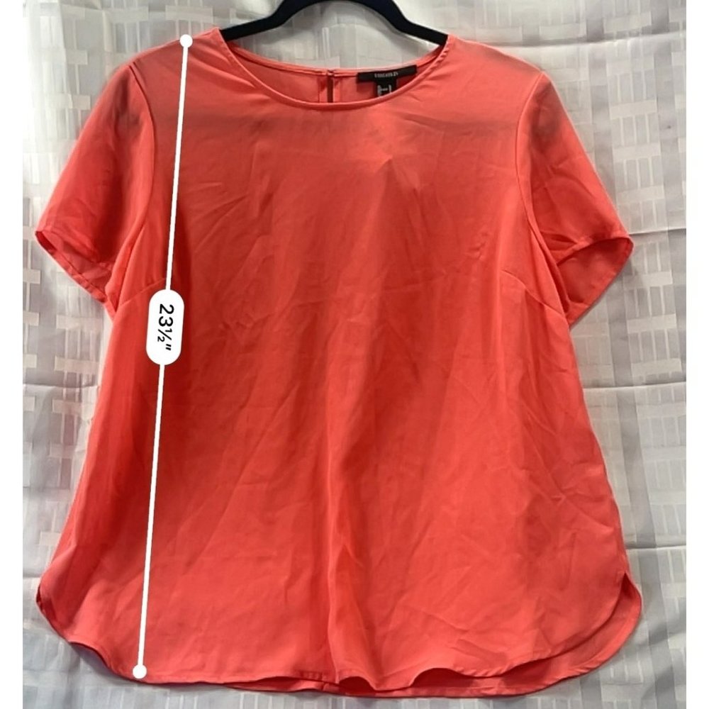 FOREVER 21, Women SHIRT, SHORT sleeve, SIZE L, COLOR ORANGE - Picture 5 of 7